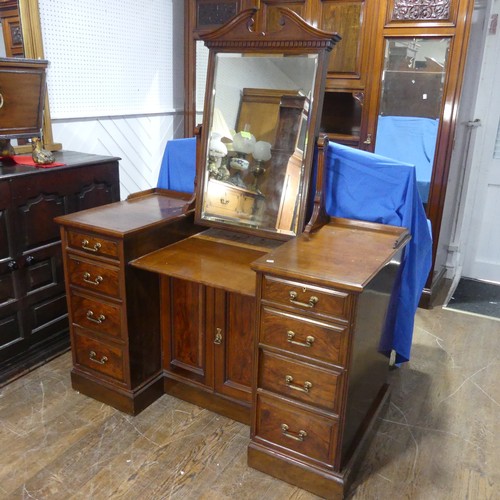 429 - A good Victorian four-piece walnut and mahogany bedroom Suite, including ; a large compactum Wardrob... 