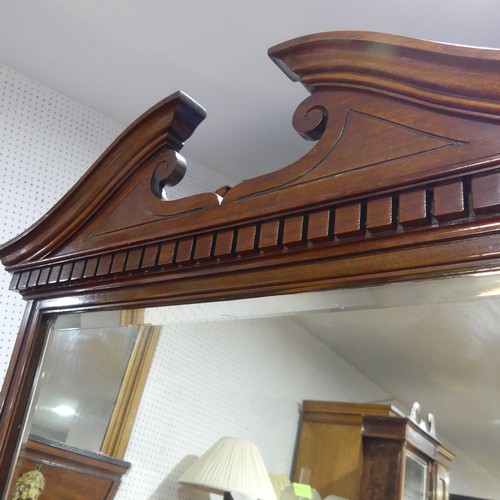 429 - A good Victorian four-piece walnut and mahogany bedroom Suite, including ; a large compactum Wardrob... 