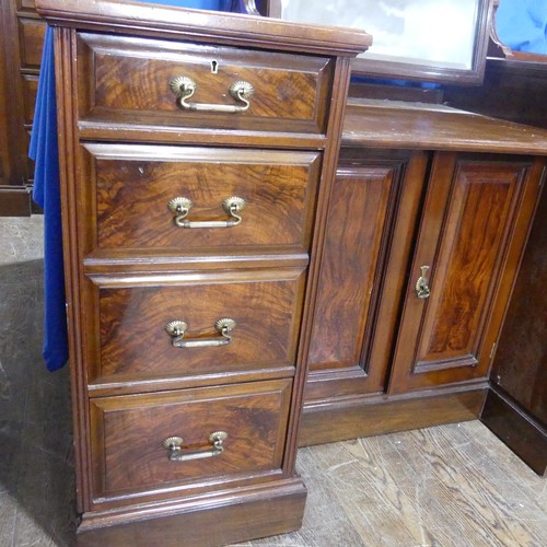 429 - A good Victorian four-piece walnut and mahogany bedroom Suite, including ; a large compactum Wardrob... 