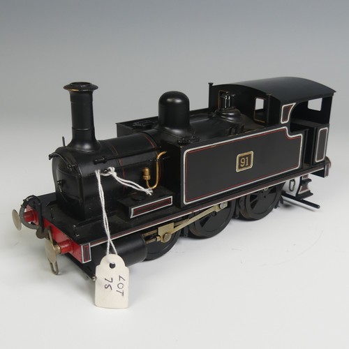 13 - An ‘0’ gauge electric 0-6-0 Tank Locomotive, finished in lined black as 91.