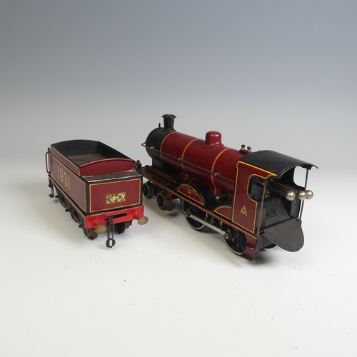 8 - Bassett-Lowke ‘0’ gauge clockwork 'Duke of York’ 4-4-0 Locomotive and six-wheel Tender, finished in ... 