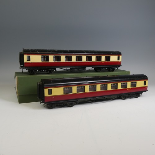 31 - Two Exley ‘0’ gauge BR 1st Class Corridor Passenger Coaches, crimson and cream, No.8844, and No.M255... 