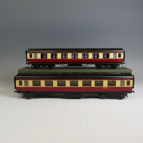 31 - Two Exley ‘0’ gauge BR 1st Class Corridor Passenger Coaches, crimson and cream, No.8844, and No.M255... 