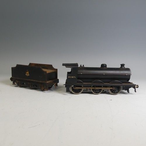 17 - Bassett-Lowke '0' gauge 3-rail electric BR 0-6-0 Locomotive and six-wheel Tender, in unlined black, ... 