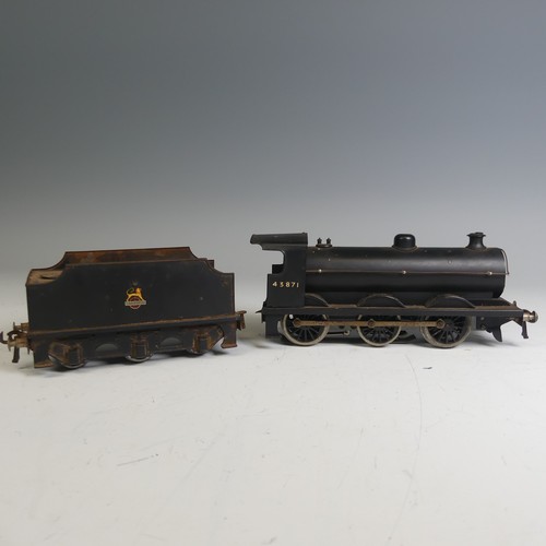 17 - Bassett-Lowke '0' gauge 3-rail electric BR 0-6-0 Locomotive and six-wheel Tender, in unlined black, ... 