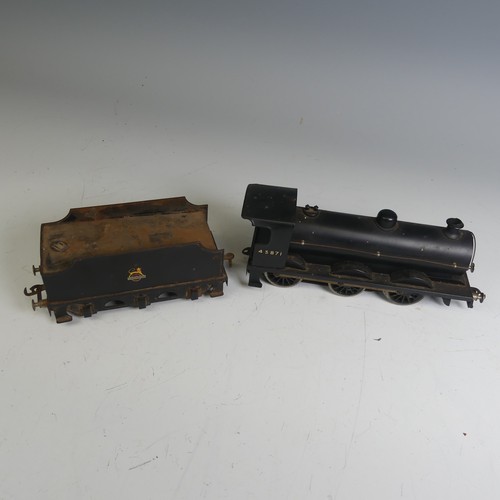 17 - Bassett-Lowke '0' gauge 3-rail electric BR 0-6-0 Locomotive and six-wheel Tender, in unlined black, ... 