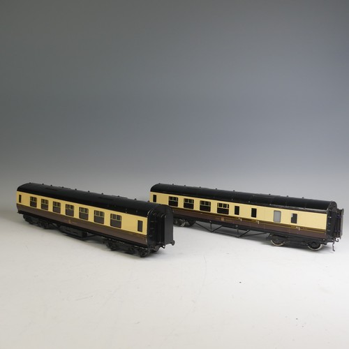 26 - Two Exley ‘0’ gauge GWR Coaches, chocolate and cream: All 1st Class Corridor Passenger Coach No.8050... 