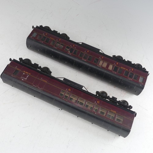 48 - Two Exley ‘0’ gauge LMS Coaches, maroon with yellow lettering; All 1st Class No.1423, and 3rd/Luggag... 