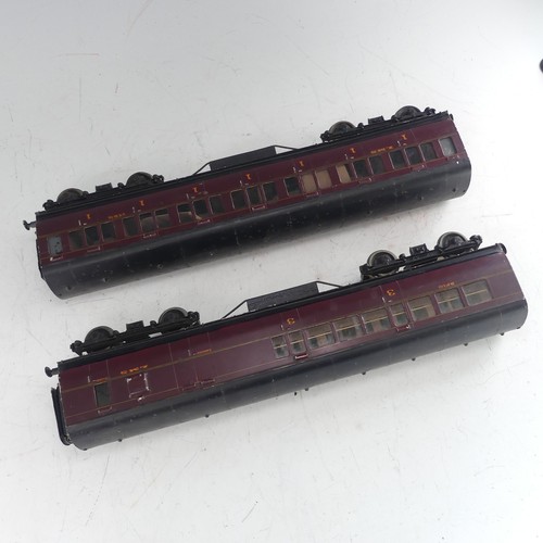 48 - Two Exley ‘0’ gauge LMS Coaches, maroon with yellow lettering; All 1st Class No.1423, and 3rd/Luggag... 