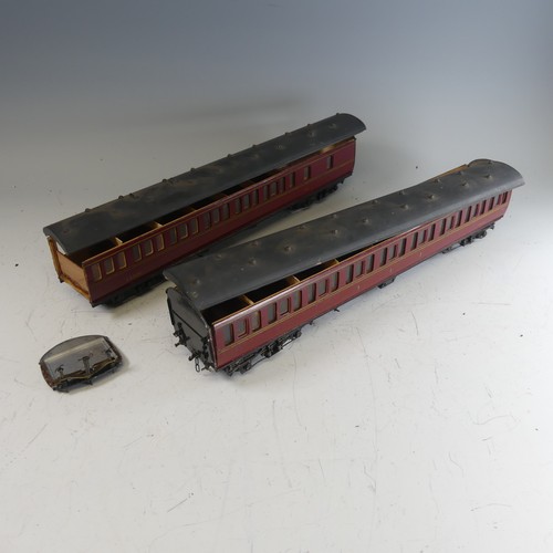 43 - Exley '0' gauge LMS All 3rd Class Corridor Coach No.5156, in LMS maroon with yellow lettering, lacks... 