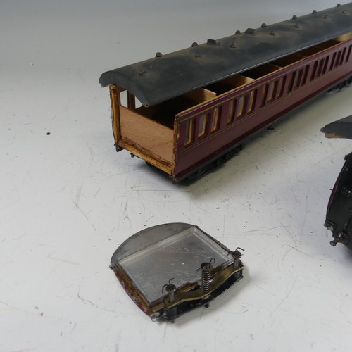 43 - Exley '0' gauge LMS All 3rd Class Corridor Coach No.5156, in LMS maroon with yellow lettering, lacks... 