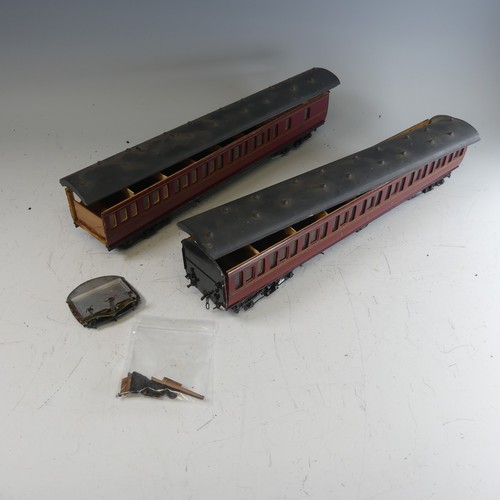 43 - Exley '0' gauge LMS All 3rd Class Corridor Coach No.5156, in LMS maroon with yellow lettering, lacks... 