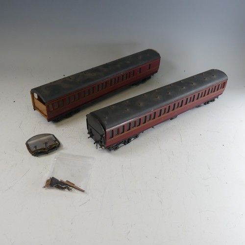 43 - Exley '0' gauge LMS All 3rd Class Corridor Coach No.5156, in LMS maroon with yellow lettering, lacks... 