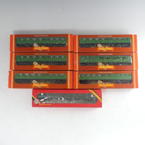 70 - Hornby Railways: Six ‘00’ gauge Southern Rail Passenger Coaches, green with yellow lettering, includ... 