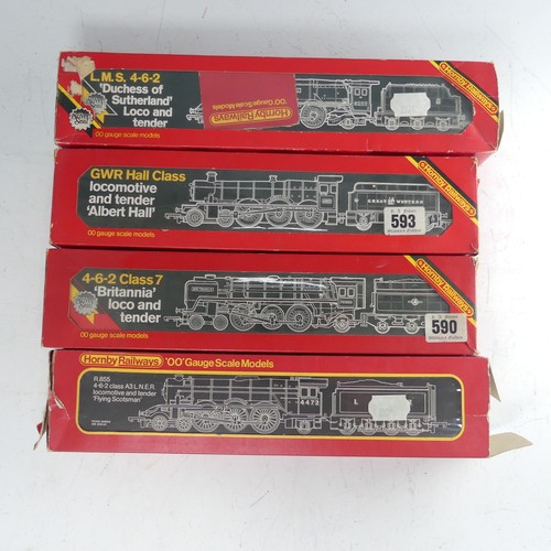 65 - Hornby Railways: Five ‘00’ gauge 2-rail tender locomotives, all boxed, R.063 B.R. 4-6-2 Class 7 ‘Bri... 