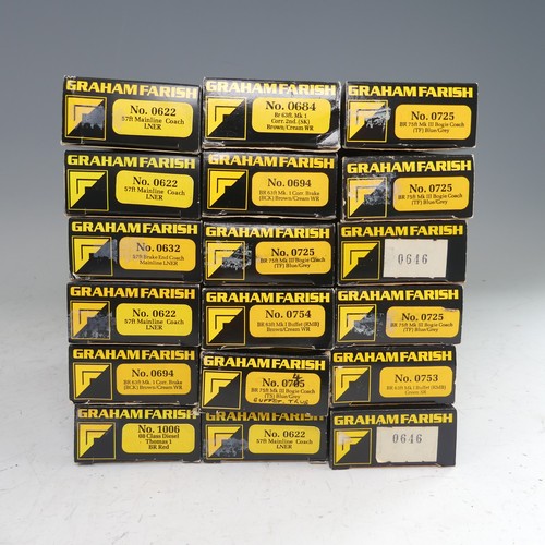 93A - Graham Farish 'N' gauge: Eighteen various passenger coaches, all boxed, including 4 x BR Mk.III bogi... 