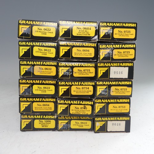 93A - Graham Farish 'N' gauge: Eighteen various passenger coaches, all boxed, including 4 x BR Mk.III bogi... 