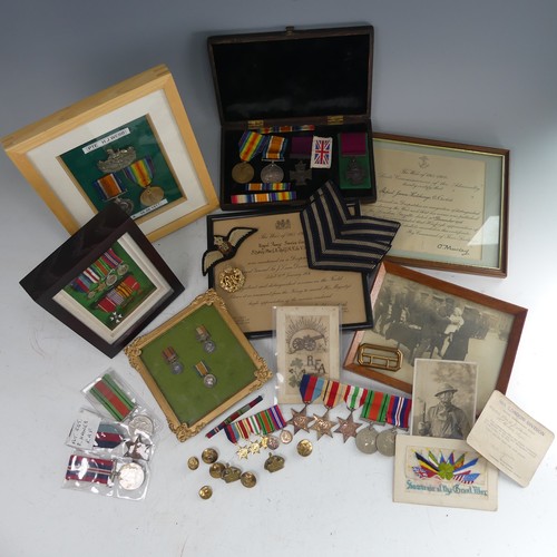 226 - A collection of WW2 medals and memorabilia to a 'FLT. SGT. S. Hains, R.A.F.', RAF Wheaton, including... 