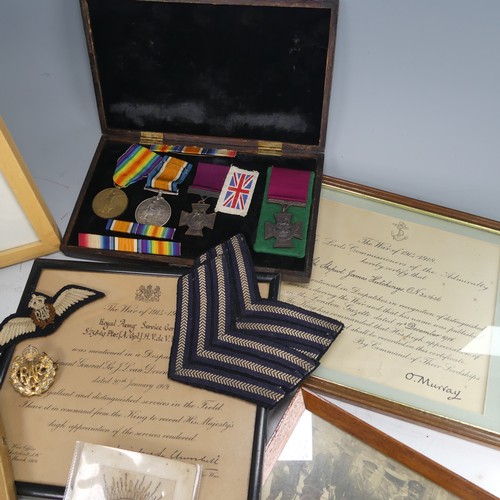 226 - A collection of WW2 medals and memorabilia to a 'FLT. SGT. S. Hains, R.A.F.', RAF Wheaton, including... 