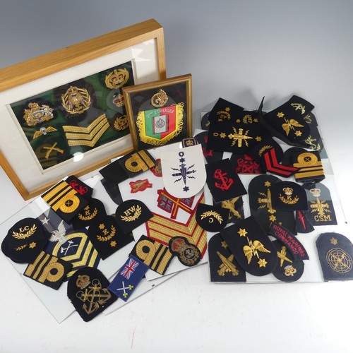 227 - A large collection of 20th century military war Arm / Sleeve Badges, including ; Navy, Marine, warra... 