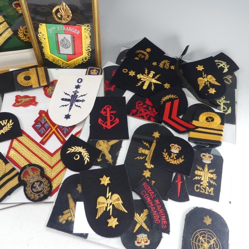 227 - A large collection of 20th century military war Arm / Sleeve Badges, including ; Navy, Marine, warra... 