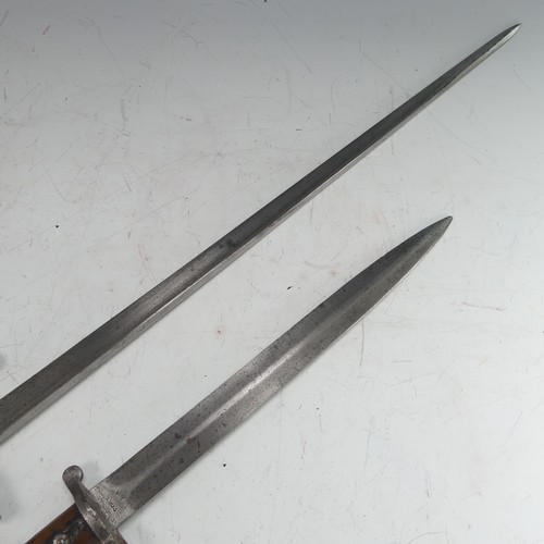 240 - A 19th century French Gras Bayonet, marked the the spine '1879' to the hilt '04893', total length 65... 