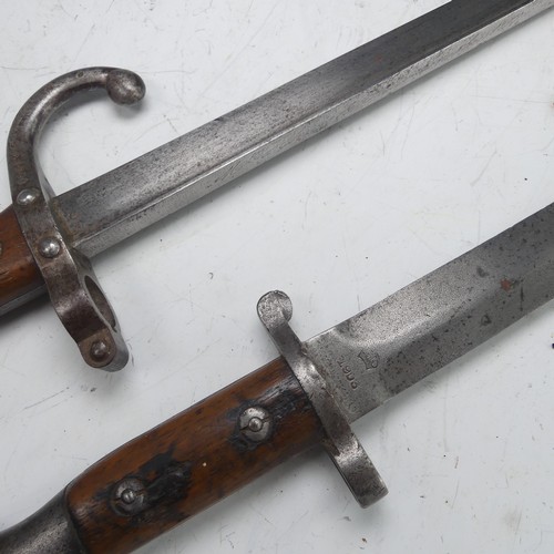 240 - A 19th century French Gras Bayonet, marked the the spine '1879' to the hilt '04893', total length 65... 