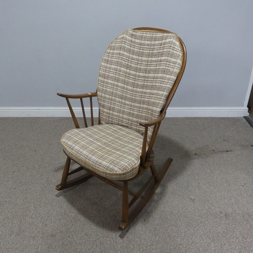 400 - A light Ercol elm and beech Armchair, W 73 cm x H 102 cm x D 80 cm, together with a Ercol windsor st... 