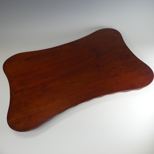 453 - An Edwardian mahogany and marquetry galleried twin-handled Tray, the gallery of chequerboard boxwood... 