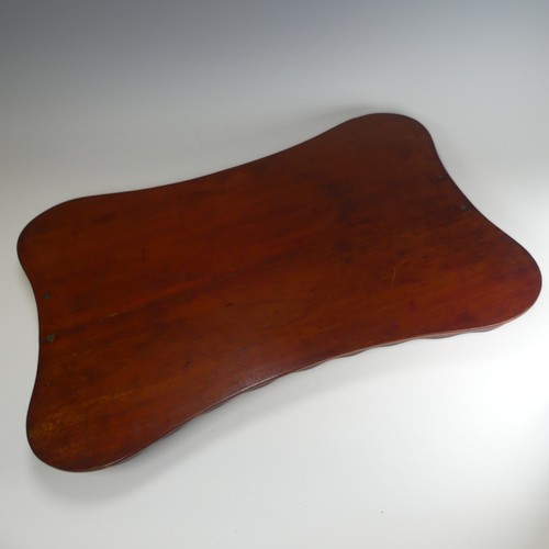 453 - An Edwardian mahogany and marquetry galleried twin-handled Tray, the gallery of chequerboard boxwood... 