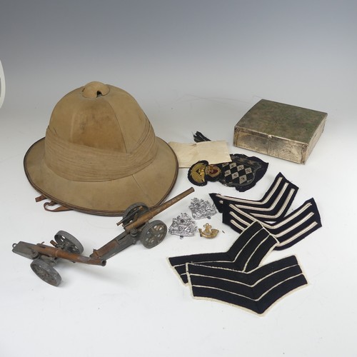 251 - A Hawkes & co WW2 period Pith Helmet, stamped to the inside, together with a quantity of other W... 