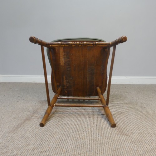 479 - A set of six early 20th century Canadian Art Nouveau style spindle-back Dining Chairs, shaped carved... 