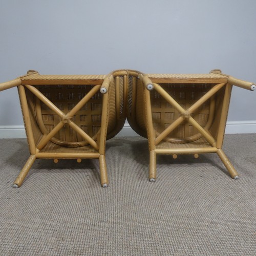 489 - A pair of Lloyd Loom Armchairs, with 'Lloyd Loom' labels to back, W 68 cm x H 80 cm x D 60 cm(2)... 