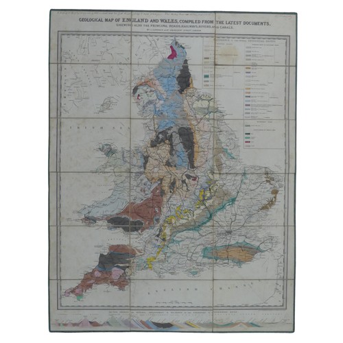 289 - A 'Geological Map of England Wales, compiled from the latest documents. Shewing also the principle r... 