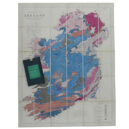 291 - Joseph Beete Jukes; A linen backed Geological Map of Ireland, published by Edward Stanford, London, ... 