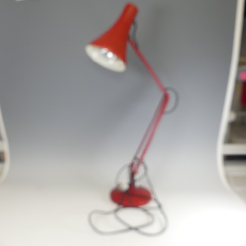 491 - A red Anglepoise desktop Lamp, shade inscribed for Anglepoise, together with a quantity of brass, in... 