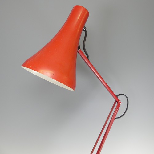 491 - A red Anglepoise desktop Lamp, shade inscribed for Anglepoise, together with a quantity of brass, in... 