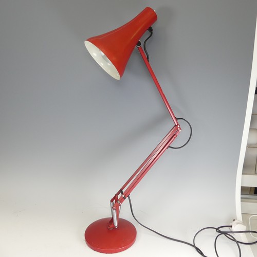 491 - A red Anglepoise desktop Lamp, shade inscribed for Anglepoise, together with a quantity of brass, in... 