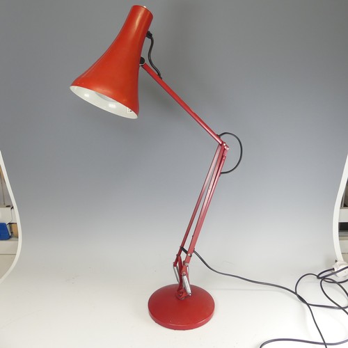 491 - A red Anglepoise desktop Lamp, shade inscribed for Anglepoise, together with a quantity of brass, in... 