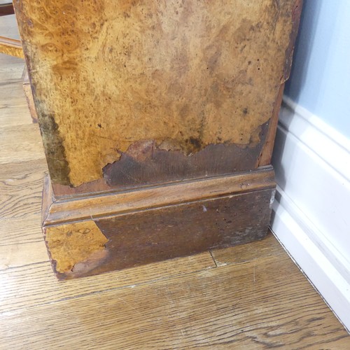 494 - A good Victorian burr walnut breakfront glazed Bookcase, shaped top over glazed doors and plinth bas... 