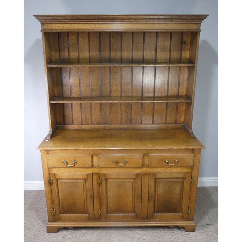 500 - A good Georgian style 20th century oak Dresser, made by Titchmarsh & Goodwin, with original shop... 