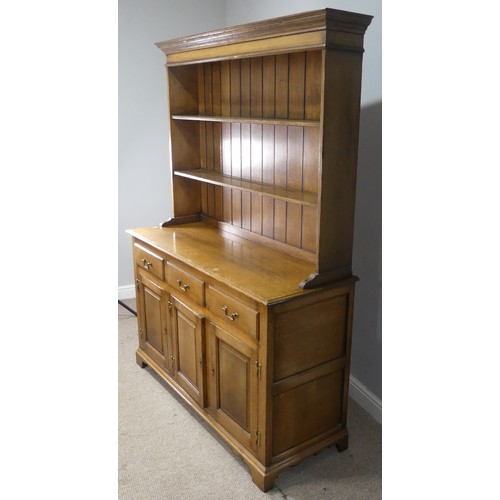 500 - A good Georgian style 20th century oak Dresser, made by Titchmarsh & Goodwin, with original shop... 