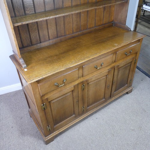 500 - A good Georgian style 20th century oak Dresser, made by Titchmarsh & Goodwin, with original shop... 