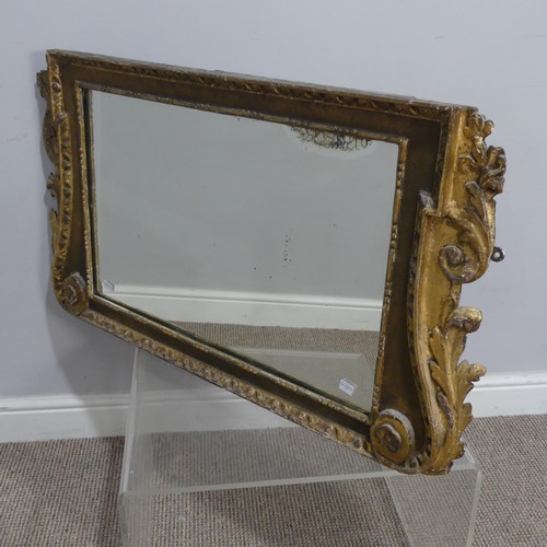 506 - An antique 18th century style walnut and giltwood wall Mirror, W 63 cm x H 116 cm, together with ano... 