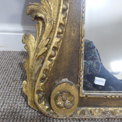 506 - An antique 18th century style walnut and giltwood wall Mirror, W 63 cm x H 116 cm, together with ano... 