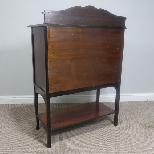 559 - An antique mahogany side Cabinet / music Cabinet, raised on tapering supports, W 114 cm x H 101.5 cm... 