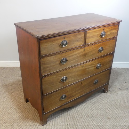 541 - An Edwardian mahogany Chest of drawers, two short drawers over three long graduating drawers, raised... 