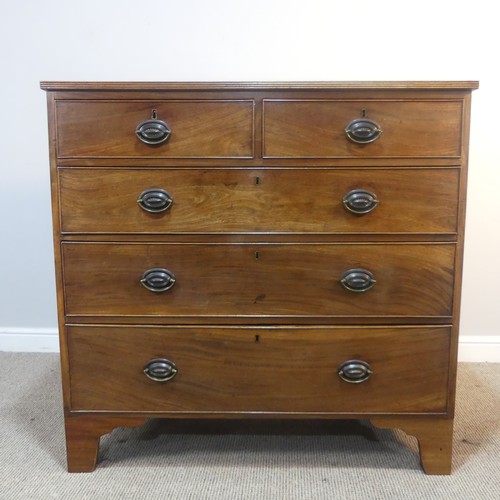 542 - An Edwardian mahogany Chest of drawers, two short drawers over three long graduating drawers, raised... 