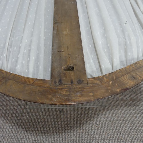 543 - An antique mahogany serpentine Bed Canopy, W 129 cm x H 88 cm.