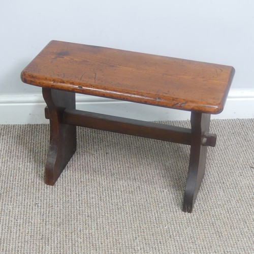 554 - An 18th century style oak Joint Stool, W 45.5 cm x H 45.5 cm x D 30 cm, together with another Stool(... 